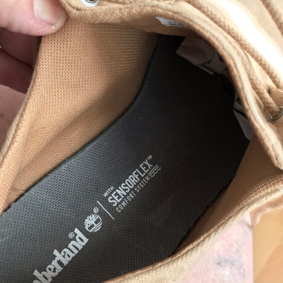 Sz 10.5 Timberland Desert Boots tan canvas comfort